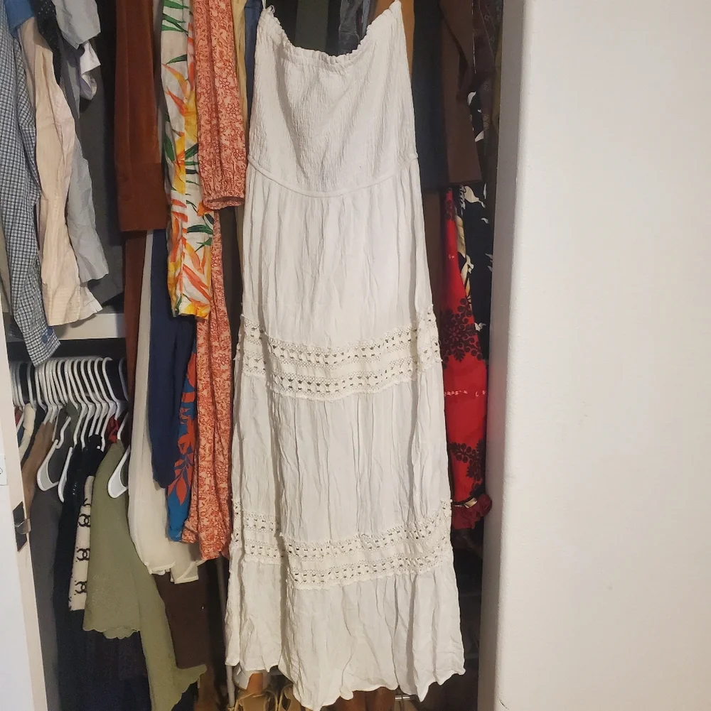 White Maxi Tube Dress Made In India - Picture 1 of 4